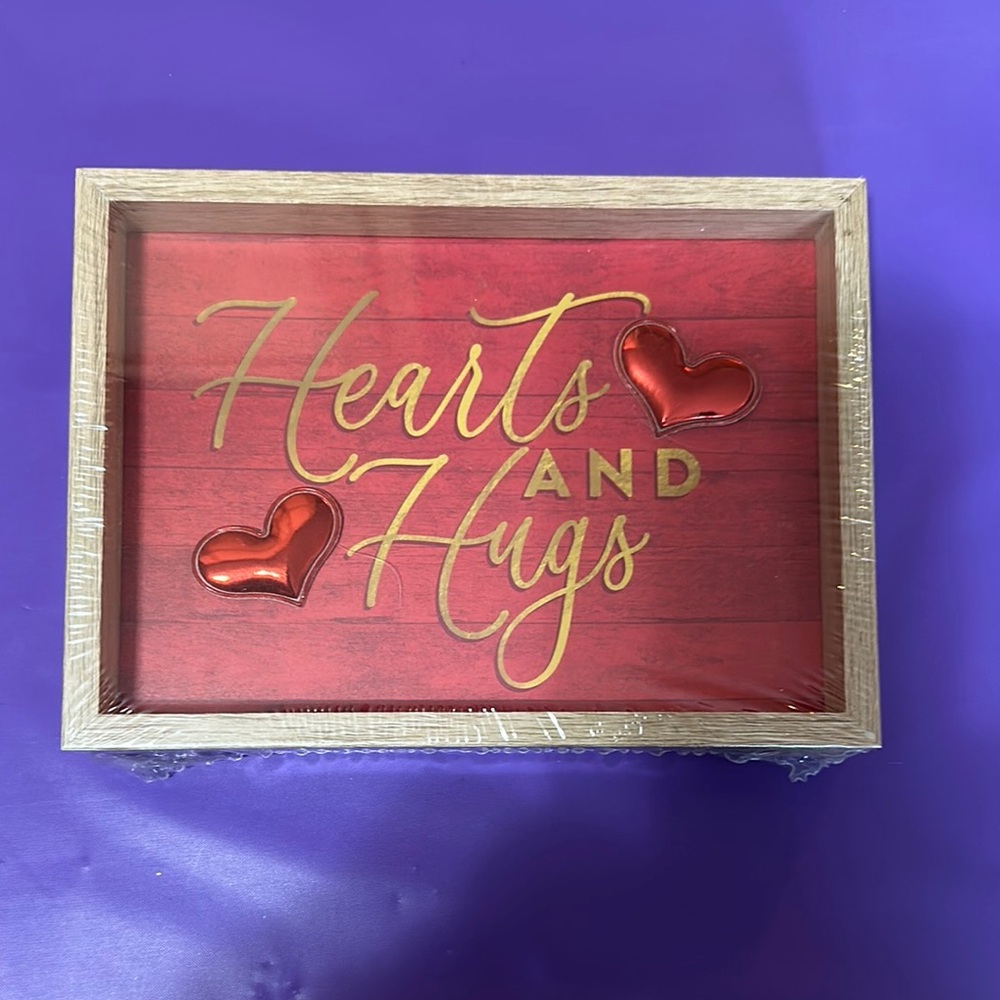 Red and Gold 'Hearts and Hugs' Wall Art
